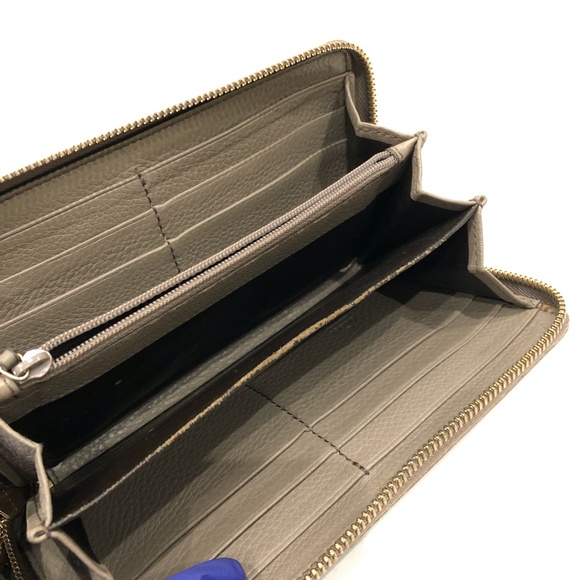 Gucci Grey Soho Interlocking G Zip Around Long Wallet Sku#84491 (Gently used) - Picture 13 of 16